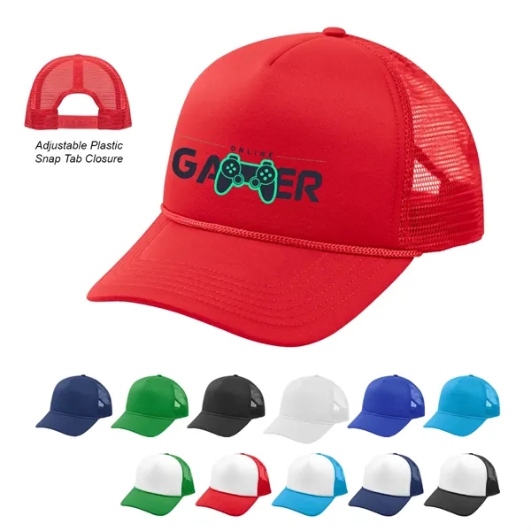 Trucker cap with a five-panel design, structured crown, pre-curved visor, adjustable... from ASI 61125 Hit Promotional Products / Hit®