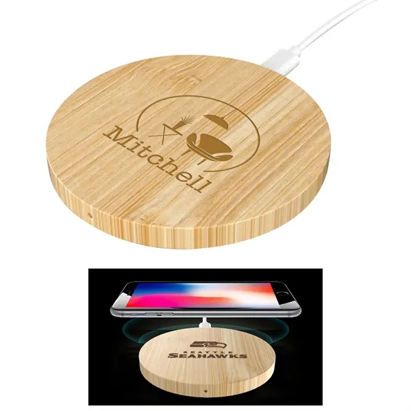 15W Round Bamboo Wireless Charger... from ASI 61125 Hit Promotional Products / Hit®