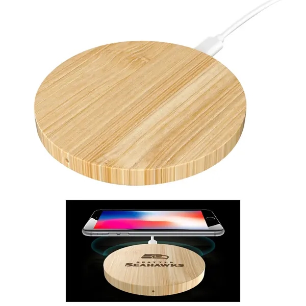 15W Round Bamboo Wireless Charger... from ASI 61125 Hit Promotional Products / Hit®