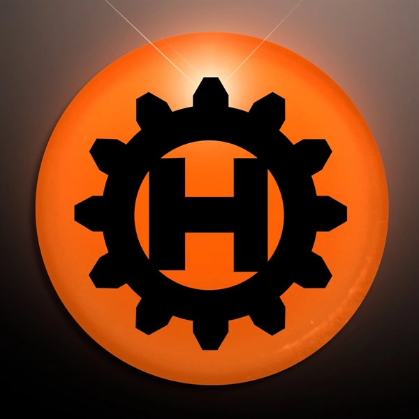 Circle frosted badge with flashing light, safety pin closure. Blank or... from ASI 34194 ALightPromos / Alight Promotional Products