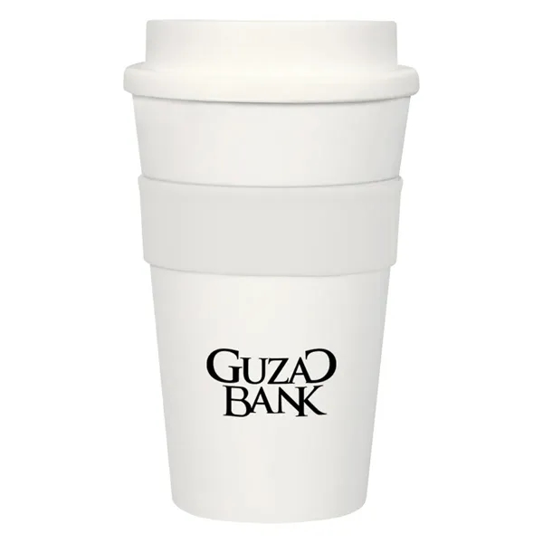 16 oz. travel tumbler with a silicone grip and a screw-on,... from ASI 61125 Hit Promotional Products / Hit®