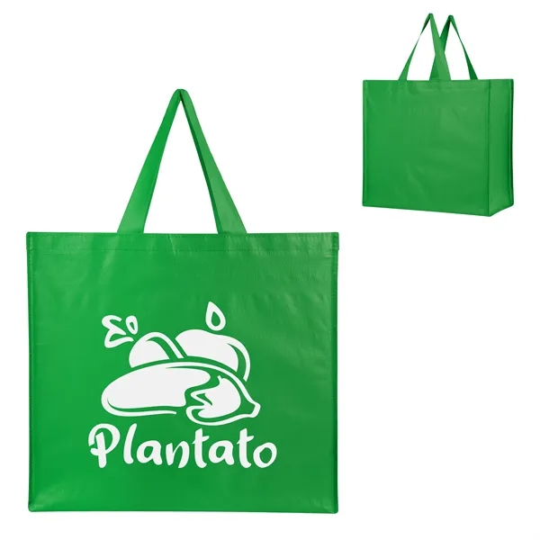 Recycled, laminated non-woven tote bag with 18" handles.... from ASI 61125 Hit Promotional Products / Hit®