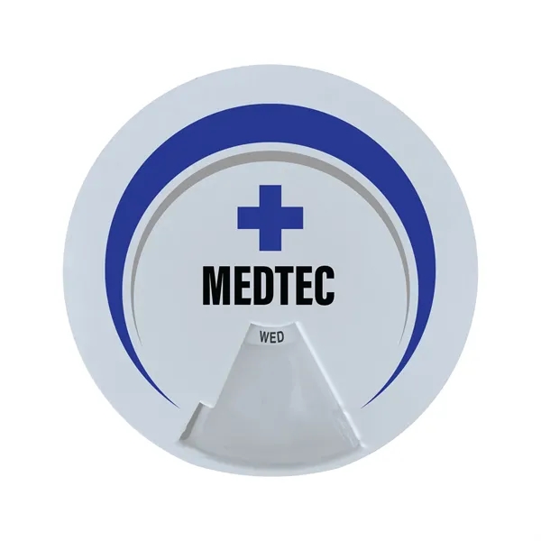 Digital full color imprinted, USA made, round pill box with 7... from ASI 54040 Fey Promo