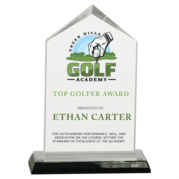 4 5/8" x 1 5/8" x 6 1/2" acrylic triangular trophy... from ASI 74601 Calico