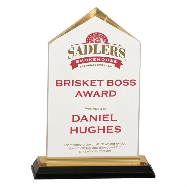 4 5/8" x 1 5/8" x 6 1/2" acrylic triangular trophy... from ASI 74601 Calico