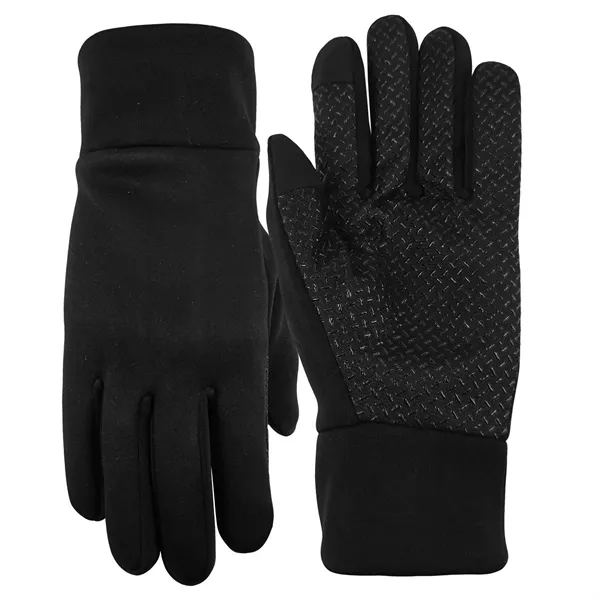 90% polyester and 5% spandex text gloves with 5% pvc grip... from ASI 90160 Suntex Industries