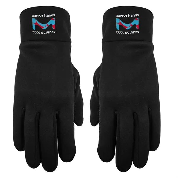 90% polyester and 5% spandex text gloves with 5% pvc grip... from ASI 90160 Suntex Industries