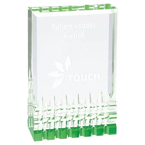 3 1/2" x 5" x 1" freestanding acrylic trophy with frosted... from ASI 74601 Calico