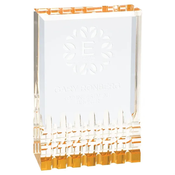 3 1/2" x 5" x 1" freestanding acrylic trophy with frosted... from ASI 74601 Calico