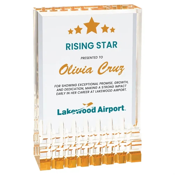 4 1/4" x 6" x 1" freestanding rectangular acrylic award with... from ASI 74601 Calico