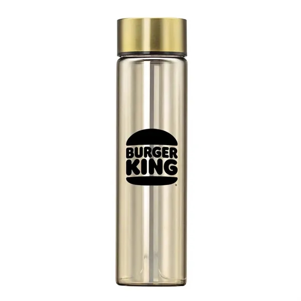 High quality borosilicate glass water bottle with stainless steel screw-top cap... from ASI 84592 St Regis Group