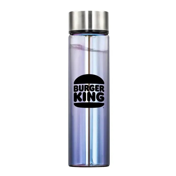High quality borosilicate glass water bottle with stainless steel screw-top cap... from ASI 84592 St Regis Group