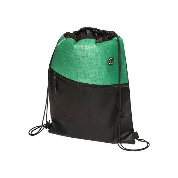 Nonwoven polypropylene backpack that measures 12.93" x 16.56" with front zipper... from ASI 79530 Prime Line