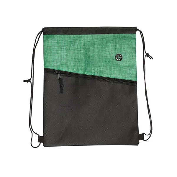Nonwoven polypropylene backpack that measures 12.93" x 16.56" with front zipper... from ASI 79530 Prime Line