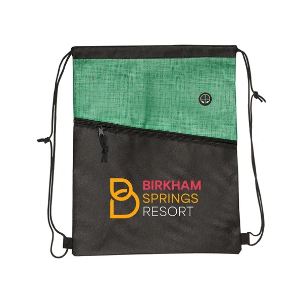 Nonwoven polypropylene backpack that measures 12.93" x 16.56" with front zipper... from ASI 79530 Prime Line