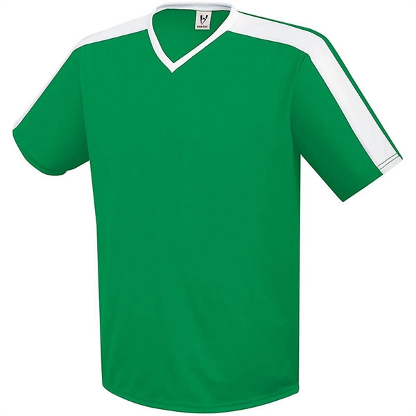 The Youth Genesis Soccer Jersey is crafted from 100% polyester wicking... from ASI 37461 Augusta Sportswear