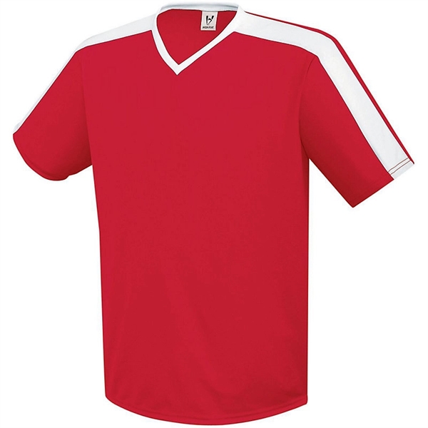 The Youth Genesis Soccer Jersey is crafted from 100% polyester wicking... from ASI 37461 Augusta Sportswear