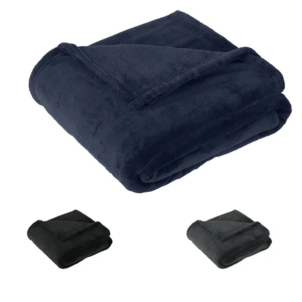 Ultra-plush oversized blanket with soft texture, durable design, and custom imprint... from ASI 72657 Active Life Promo