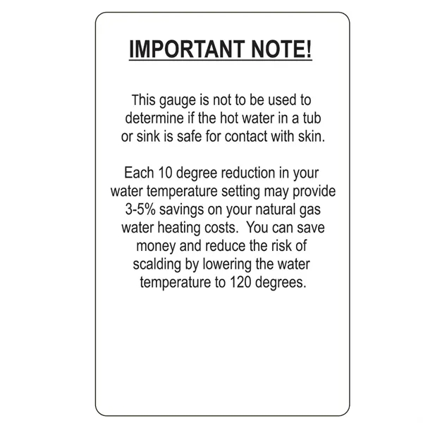 Hot water tester card with tips on how to test your... from ASI 42393 Budgetcard Inc