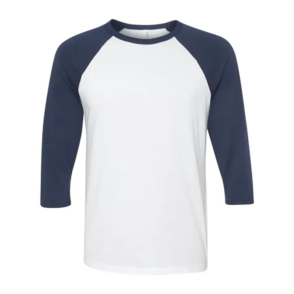 Unisex three-quarter sleeve baseball T-shirt with a retail fit, side seams,... from ASI 84358 S&S Activewear