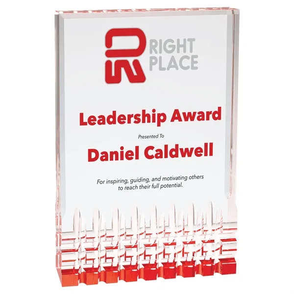 6" x 1" x 8" acrylic freestanding award with frosted imprint.... from ASI 74601 Calico