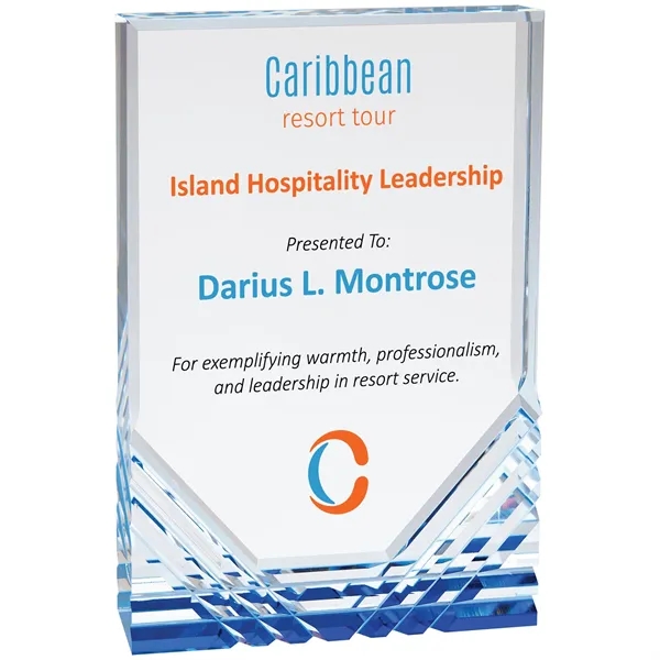 6" x 1" x 8" acrylic freestanding rectangular trophy with frosted... from ASI 74601 Calico