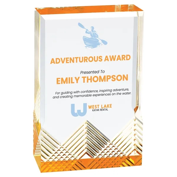3 1/2" x 1" x 5" rectangular freestanding acrylic award with... from ASI 74601 Calico