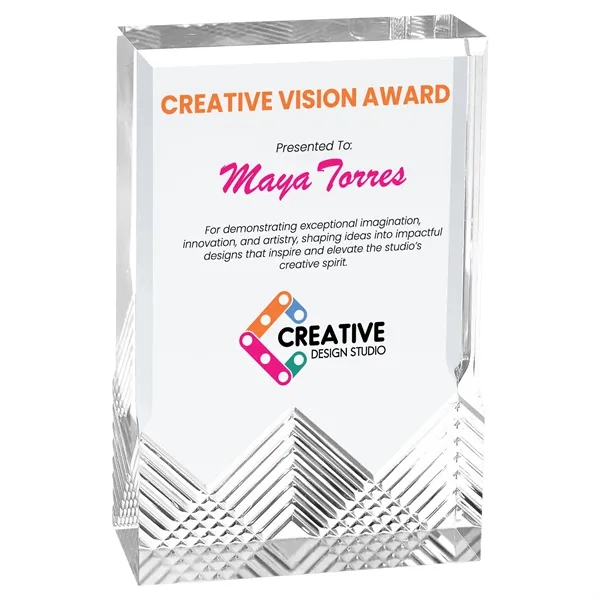 3 1/2" x 1" x 5" rectangular freestanding acrylic award with... from ASI 74601 Calico