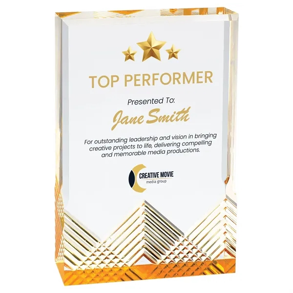 4 1/4" x 1" x 6" freestanding rectangular acrylic award with... from ASI 74601 Calico