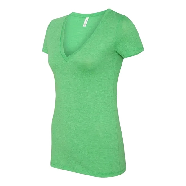 Women's triblend deep v-neck t-shirt with long and lean silhouette. Blank... from ASI 84358 S&S Activewear