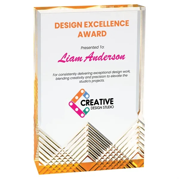 5" x 1" x 7" freestanding rectangular acrylic award with frosted... from ASI 74601 Calico
