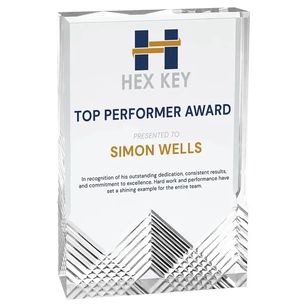 5" x 1" x 7" freestanding rectangular acrylic award with frosted... from ASI 74601 Calico