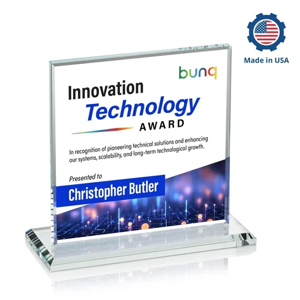 Bold Sahara VividPrint™ Award features a 0.5” thick Starfire crystal mounted... from ASI 84592 St Regis Group / St Regis