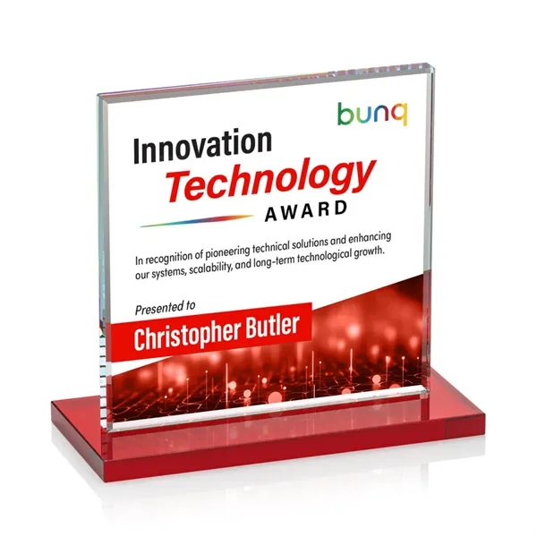 Bold Sahara VividPrint™ Award features a 0.5” thick Starfire crystal mounted... from ASI 84592 St Regis Group / St Regis