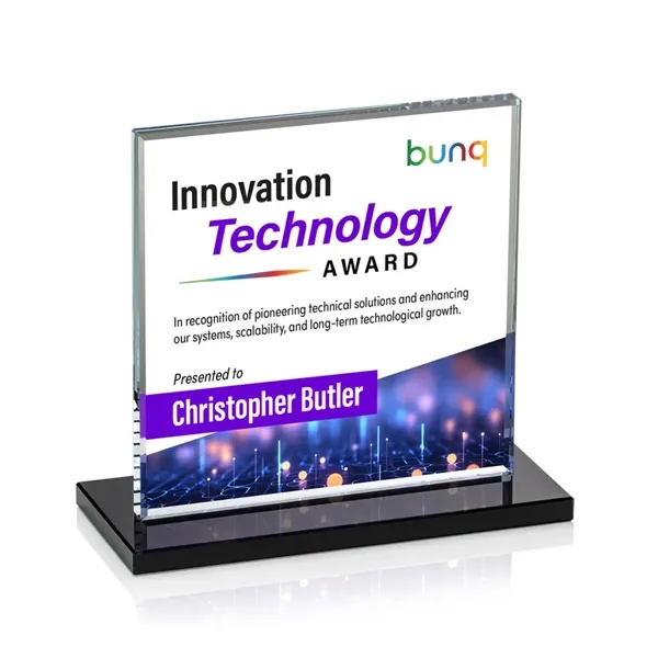 Bold Sahara VividPrint™ Award features a 0.5” thick Starfire crystal mounted... from ASI 84592 St Regis Group / St Regis