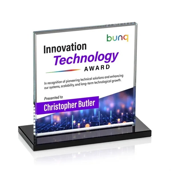 Bold Sahara VividPrint™ Award features a 0.5” thick Starfire crystal mounted... from ASI 84592 St Regis Group / St Regis