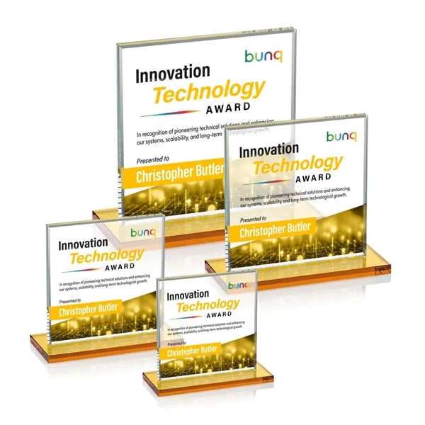 Bold Sahara VividPrint™ Award features a 0.5” thick Starfire crystal mounted... from ASI 84592 St Regis Group / St Regis