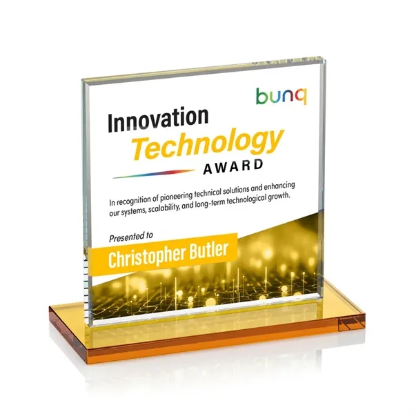 Bold Sahara VividPrint™ Award features a 0.5” thick Starfire crystal mounted... from ASI 84592 St Regis Group / St Regis