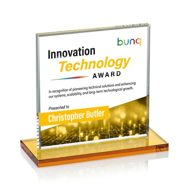 Bold Sahara VividPrint™ Award features a 0.5” thick Starfire crystal mounted... from ASI 84592 St Regis Group / St Regis