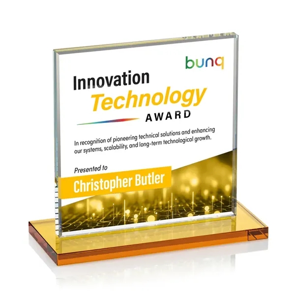 Bold Sahara VividPrint™ Award features a 0.5” thick Starfire crystal mounted... from ASI 84592 St Regis Group / St Regis