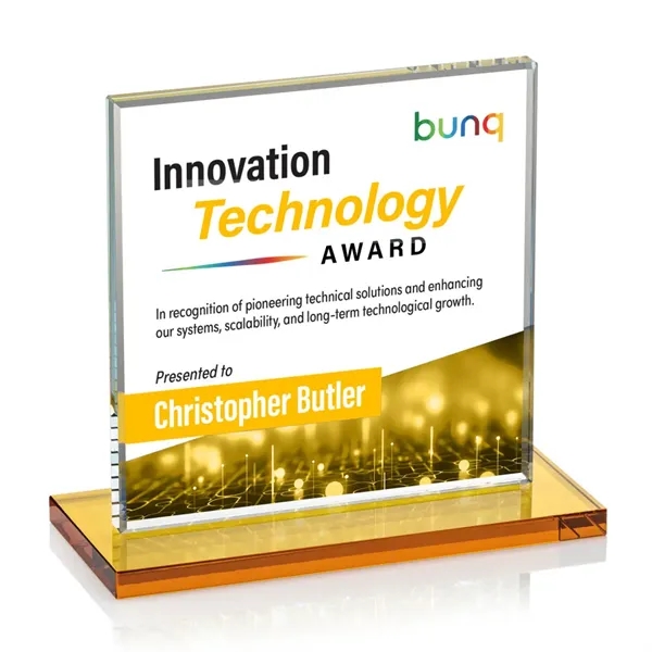 Bold Sahara VividPrint™ Award features a 0.5” thick Starfire crystal mounted... from ASI 84592 St Regis Group / St Regis