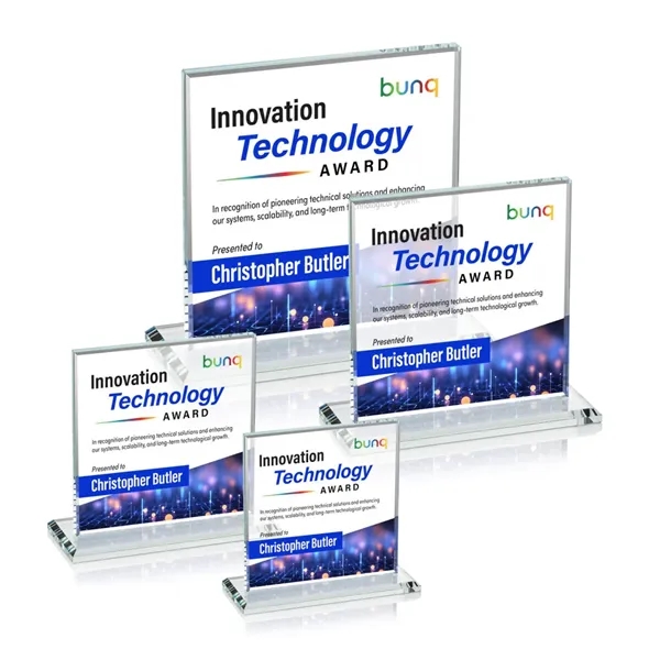 Bold Sahara VividPrint™ Award features a 0.5” thick Starfire crystal mounted... from ASI 84592 St Regis Group / St Regis