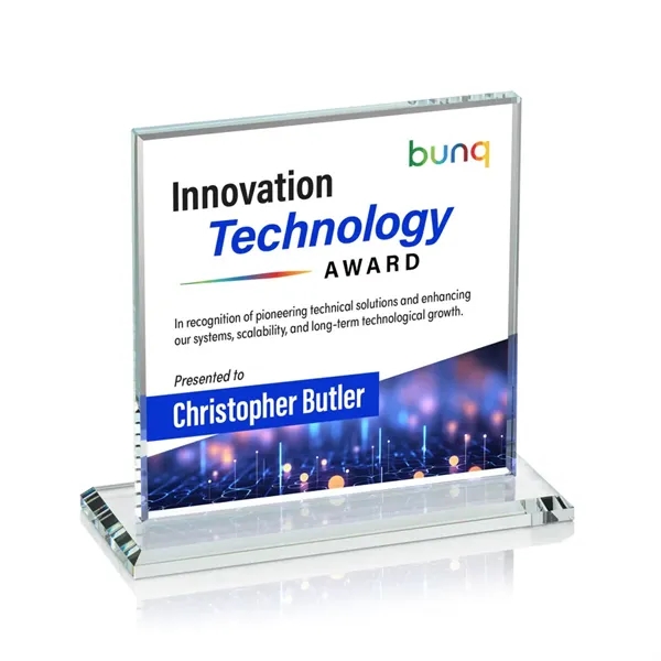 Bold Sahara VividPrint™ Award features a 0.5” thick Starfire crystal mounted... from ASI 84592 St Regis Group / St Regis