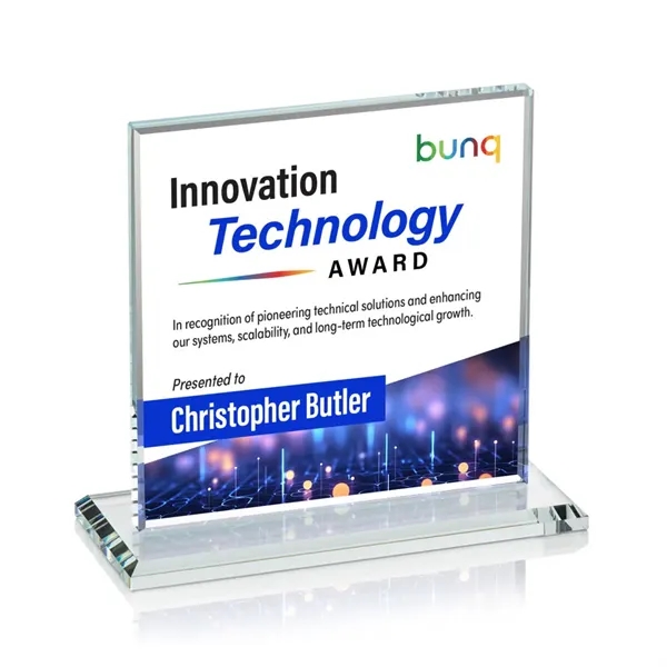 Bold Sahara VividPrint™ Award features a 0.5” thick Starfire crystal mounted... from ASI 84592 St Regis Group / St Regis