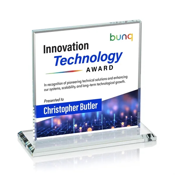 Bold Sahara VividPrint™ Award features a 0.5” thick Starfire crystal mounted... from ASI 84592 St Regis Group / St Regis