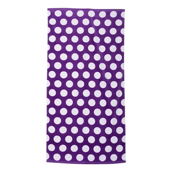 Cotton polka dot velour beach towel, 30" x 60". Blank.... from ASI 84358 S&S Activewear