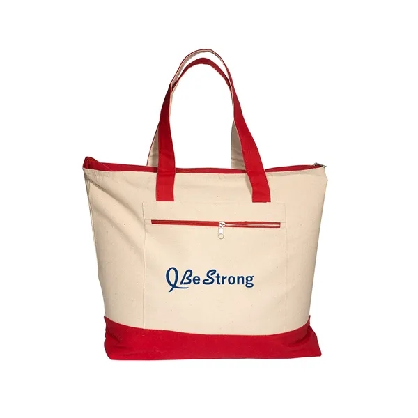 10 oz. cotton boat tote bag with zippered main compartment and... from ASI 79530 Prime Line