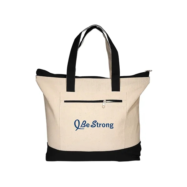 10 oz. cotton boat tote bag with zippered main compartment and... from ASI 79530 Prime Line