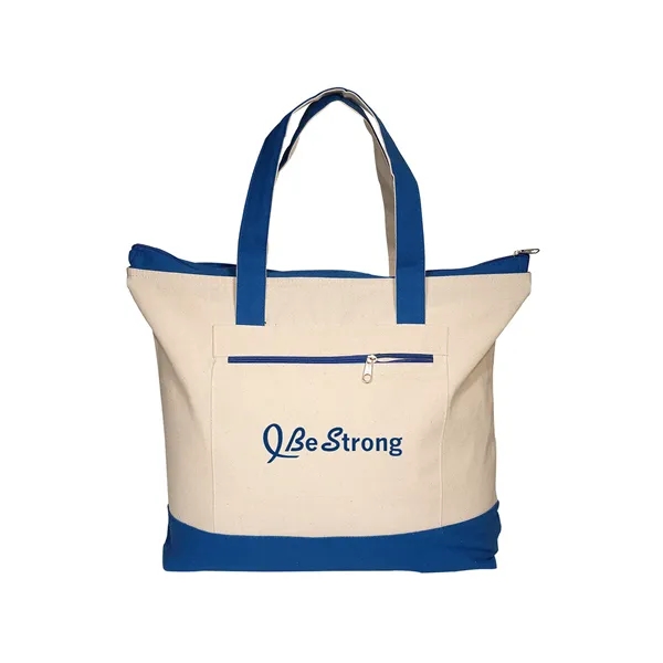 10 oz. cotton boat tote bag with zippered main compartment and... from ASI 79530 Prime Line