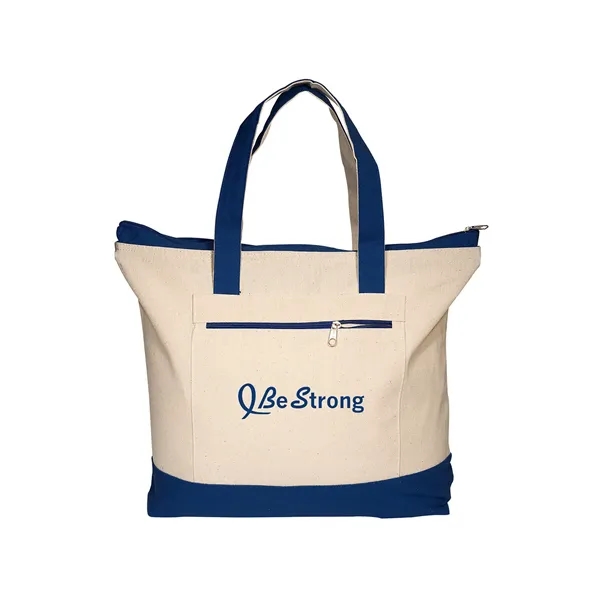 10 oz. cotton boat tote bag with zippered main compartment and... from ASI 79530 Prime Line